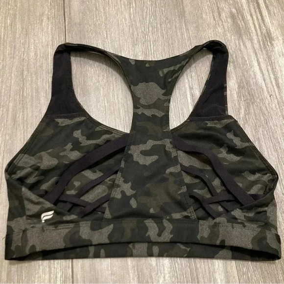 Fabletics Kessler Medium Impact‎ Sports Bra Charcoal Camo Size S - Picture 4 of 7